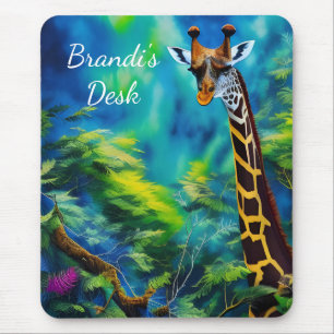Tall Giraffe in the Trees Mouse Pad
