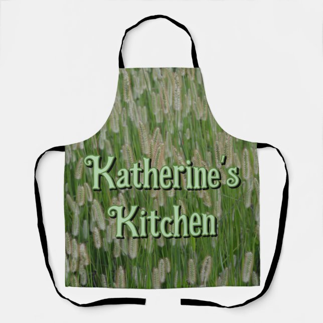 Tall Green Grasses Seeds Apron (Front)