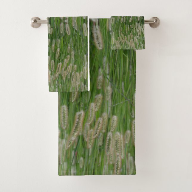 Tall Green Grasses Seeds Bath Towel Set (Insitu)