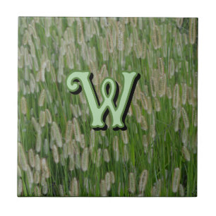 Tall Green Grasses Seeds Ceramic Tile
