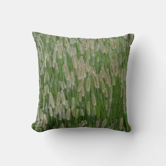 Tall Green Grasses Seeds Cushion (Front)