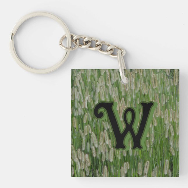 Tall Green Grasses Seeds Key Ring (Front)
