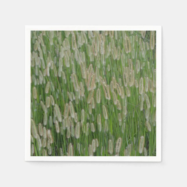 Tall Green Grasses Seeds Napkin (Front)