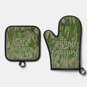 Tall Green Grasses Seeds Oven Mitt & Pot Holder Set