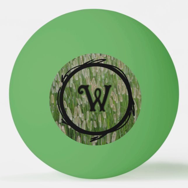Tall Green Grasses Seeds Ping Pong Ball (Front)