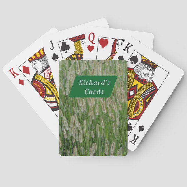 Tall Green Grasses Seeds Playing Cards (Back)