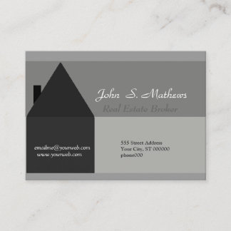 Tall Housetop Roof Modern House Black Grey Business Card