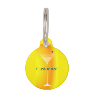 Tall Martini Cocktail Thunder_Cove Pet Tag