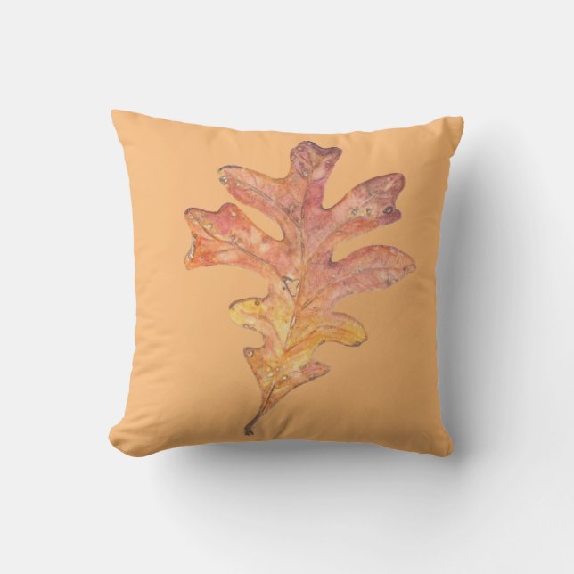 Tall Oak Leaf on throw pillow (Front)