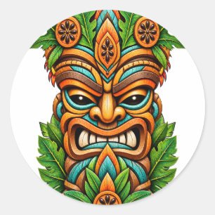 Tall Palm Crown Tiki Sticker