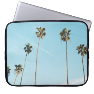 Tall Palm Trees Light Blue Sky Laptop Sleeve