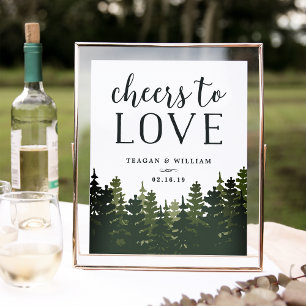 Tall Pines Cheers to Love Wedding Bar Sign