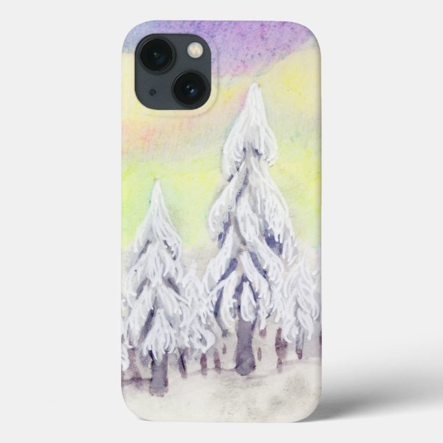 Tall Pines, Northern Lights Case-Mate iPhone Case (Back)