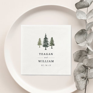 Tall Pines Personalised Wedding Napkin