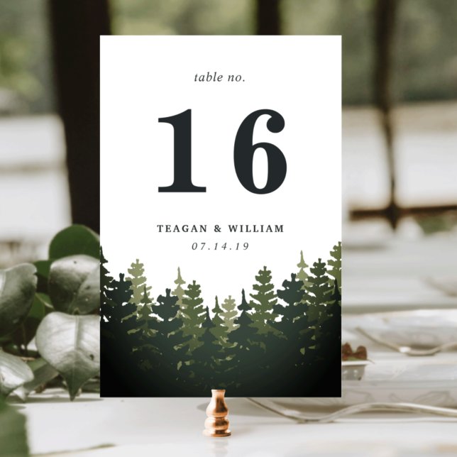 Tall Pines Table Number Card (Creator Uploaded)