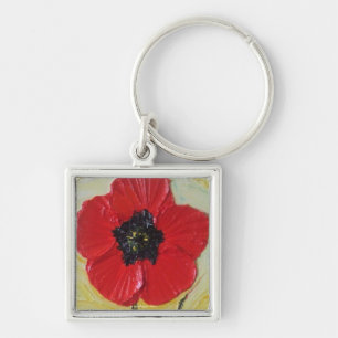 Tall Red Poppy II Keychain
