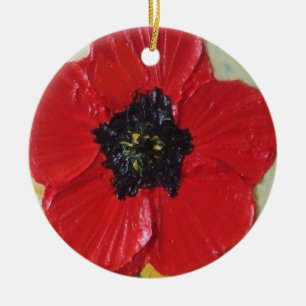 Tall Red Poppy Ornament