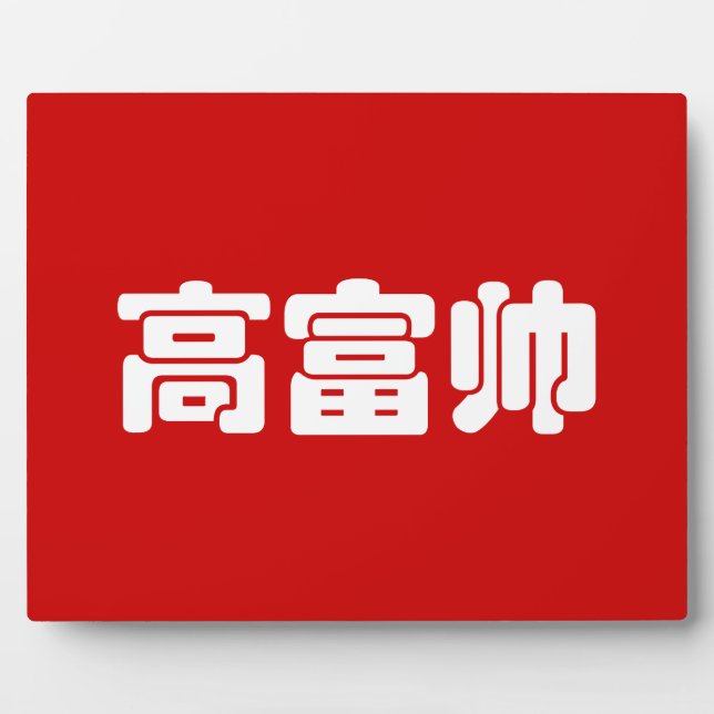 Tall, Rich & Handsome 高富帅 Chinese Hanzi MEME Plaque (Front)