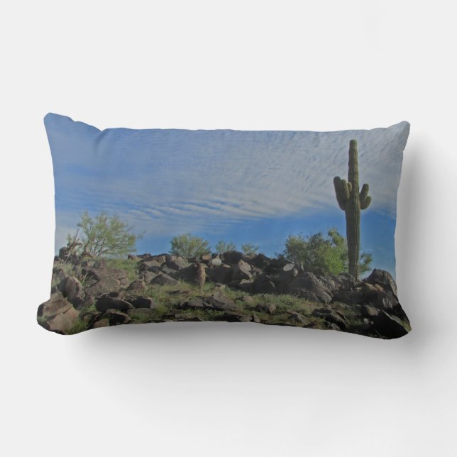 Tall Saguaro Cactus Desert Landscape Southwest Lumbar Cushion (Front)