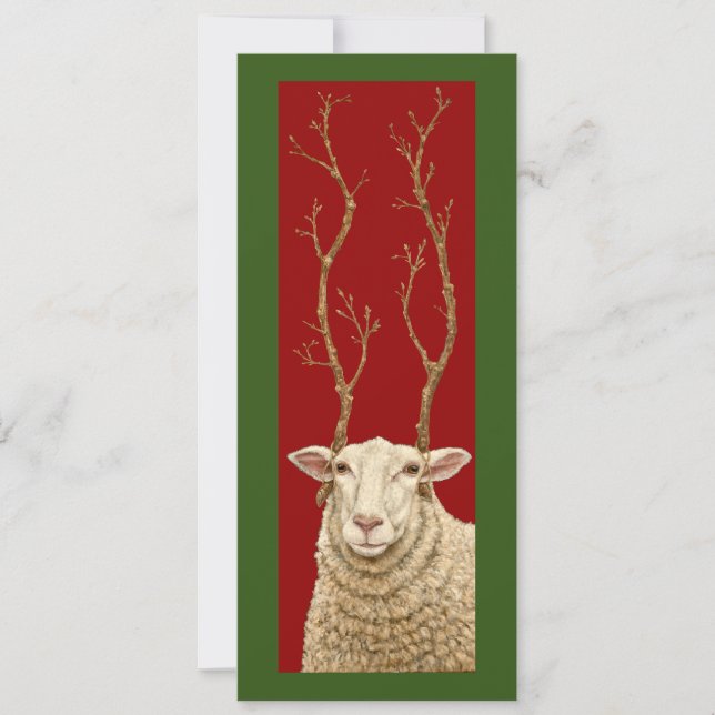 Tall sheep Christmas flat card (Front)