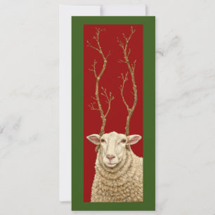 Tall sheep Christmas flat card