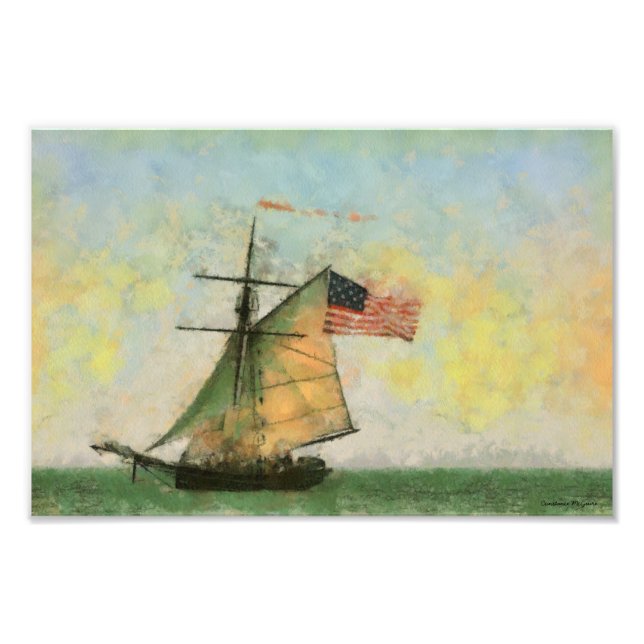 Tall Ship Artwork Photographic Print (Front)