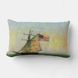 Tall Ship Artwork Throw Pillow Lumbar