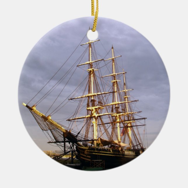Tall Ship Ceramic Ornament (Front)