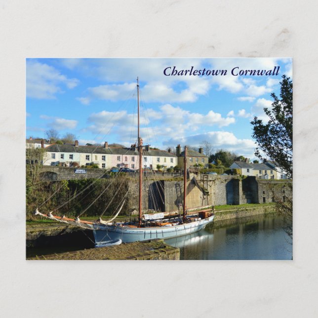 Tall Ship Charlestown Cornwall Poldark Location Postcard (Front)