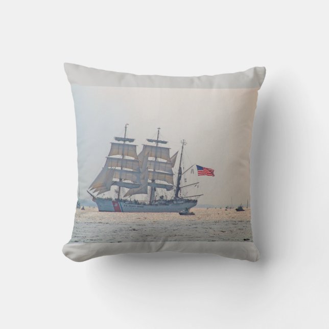 Tall Ship, Clipper ship, Sail, U.S. Coast Guard Cushion (Front)