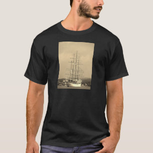 Tall ship entering Mahon sepia T-Shirt