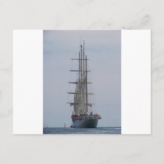 Tall Ship Entering The Open Sea Postcard (Front)