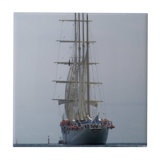 Tall Ship Entering The Open Sea Tile (Front)