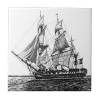 Tall Ship Hermione Ceramic Photo Tile