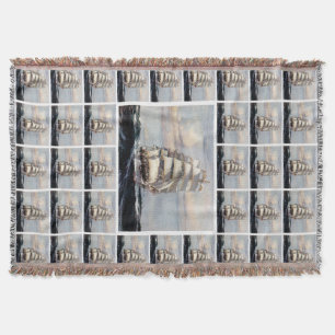 Tall Ship Thessalus Throw Blanket