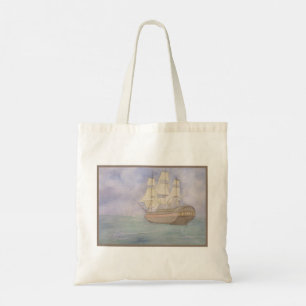 Tall Ship Watercolor Tote Bag