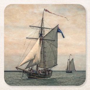 Tall Ships Festival Square Paper Coaster