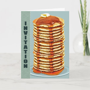 Tall Stack of Pancakes with Calico Trim Invitation