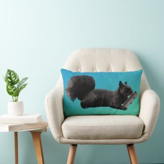 Tall Tales Blue Green Squirrel Lumbar Cushion