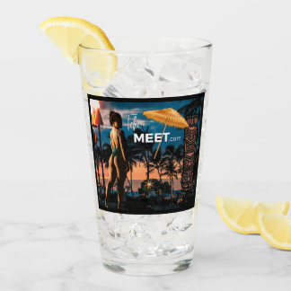 Tall TikiMeet.com Glass with Island Girl