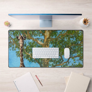 Tall Tree and Giraffe Nature Desk Mat Pad