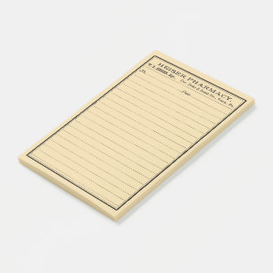 Tall Vintage Pharmacy Label Post-it Notes