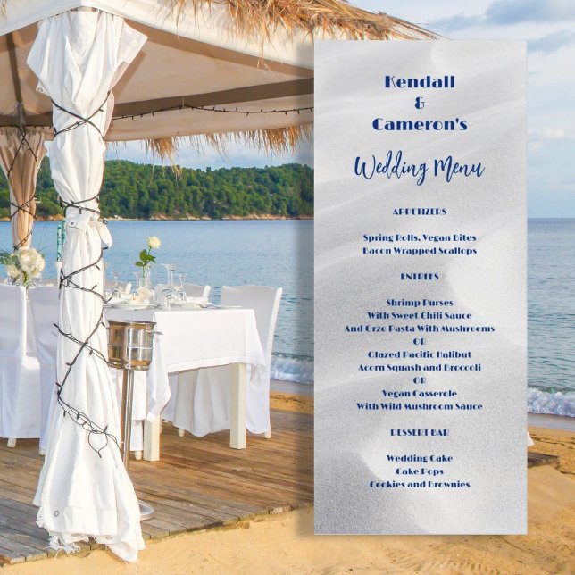 Tall Wedding Menu White Beach Sand Template (Creator Uploaded)