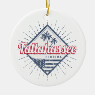 Tallahassee City Florida United States Vintage USA Ceramic Ornament