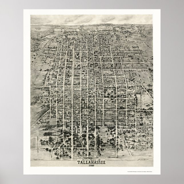 Tallahassee, FL Panoramic Map - 1926 Poster (Front)
