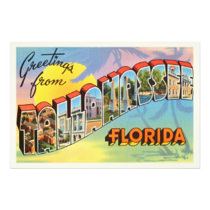 Tallahassee Florida FL Old Vintage Travel Souvenir Photo Print