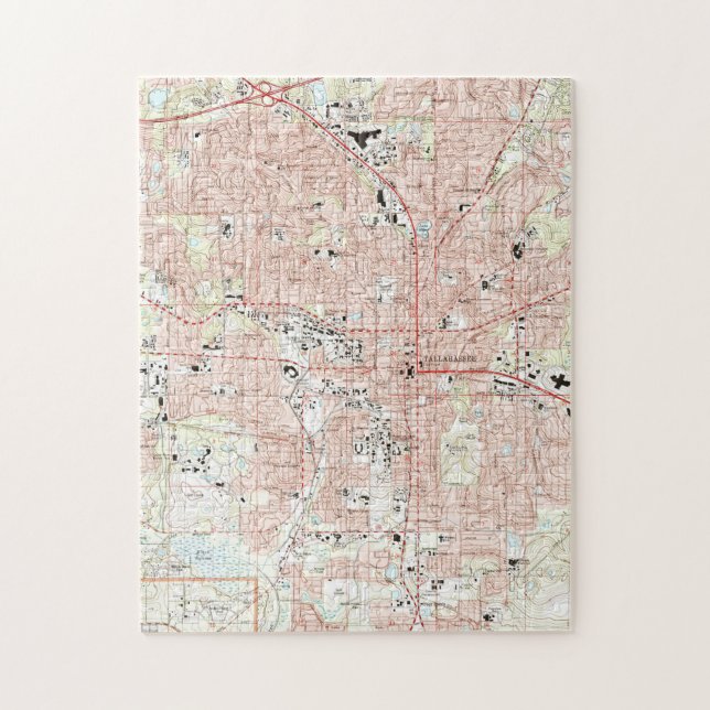 Tallahassee Florida Map (1999) Jigsaw Puzzle (Vertical)