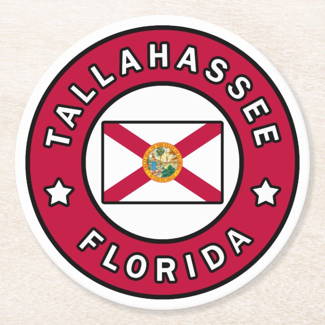 Tallahassee Florida Round Paper Coaster (Front)