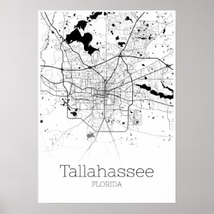 Tallahassee Map - Florida - City Map Poster