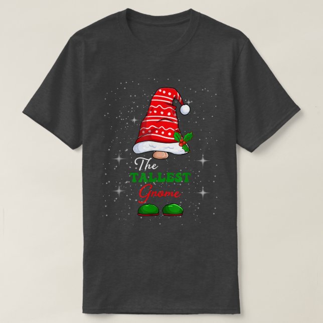 Tallest Gnome Family Matching Christmas Funny Paja T-Shirt (Design Front)